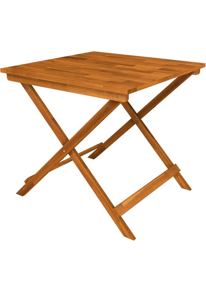 Sydney Masif Ahşap Katlanır Bahçe Masası, 75X75X73 Cm, Teak