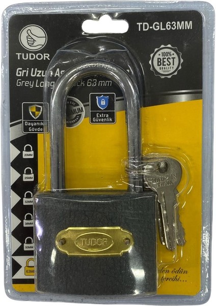 Ennalbur Tudor 63 mm Uzun Gri Asma Kilit