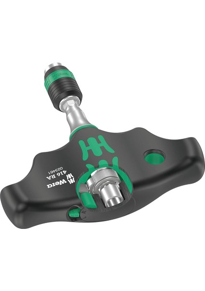 05023461001 416 Ra T Kol Uç Tornavidası, Cırcır Fonksiyonlu ve Hızlı Değiştirme Mandrenli, 1/4 Inç, 45 Mm, Siyah-Yeşil