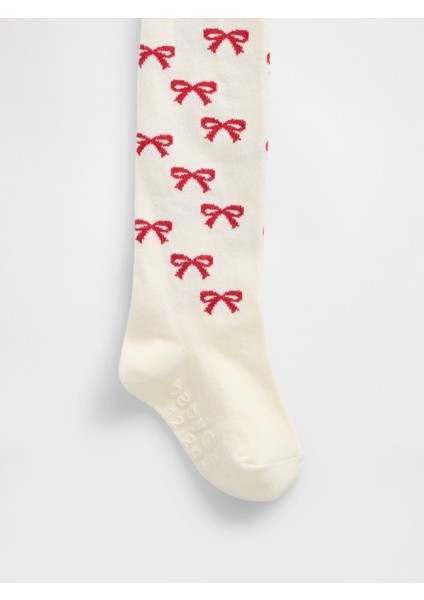 Bebek Kırık Beyaz Pull-On Baskılı Külotlu Çorap fiyatları