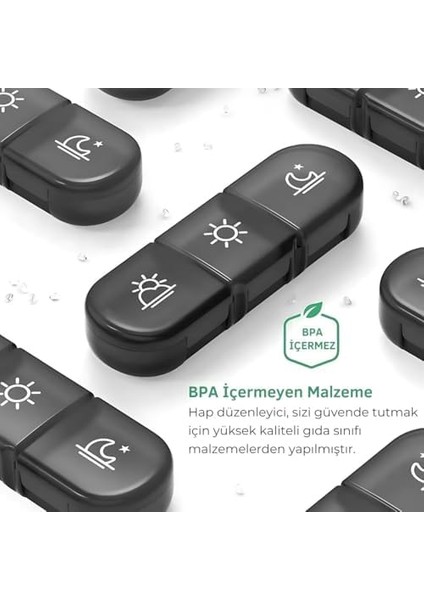 7 günlük 21 gözlü haftalık , hap saklama kutusu, kitlenir kapaklı, bpa ıçermez saklama kutusu fiyatları