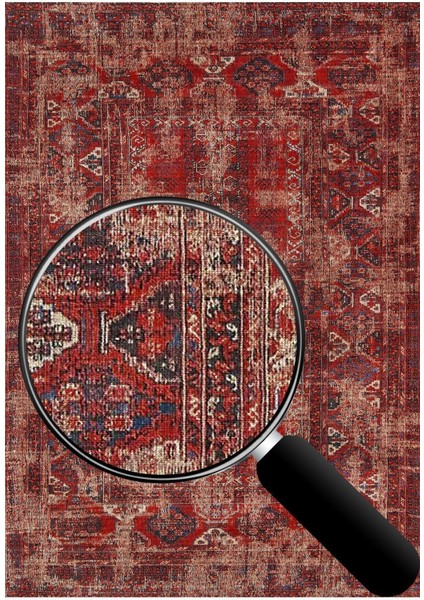 Kırmızı Dijital Baskılı Yolluk, Salon ve Mutfak Için Yıkanabilir Konfor modelleri