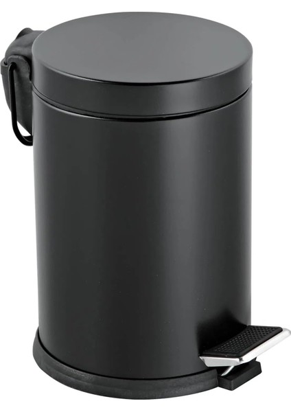 Premium Serisi 5 Litre Hacimli Paslanmaz -Mutfak Pedallı Çöp Kovası Siyah, 5l
