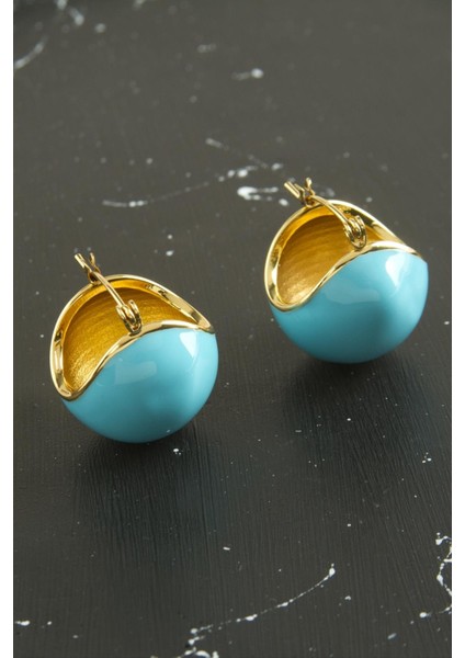 Oval Lüks Çelik Küpe