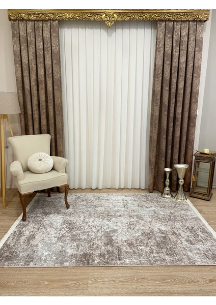 Bej Kaymaz Taban Saçaklı Koridor Yolluk Halı, Şık ve Dayanıklı Ev Dekorasyonu fırsatları