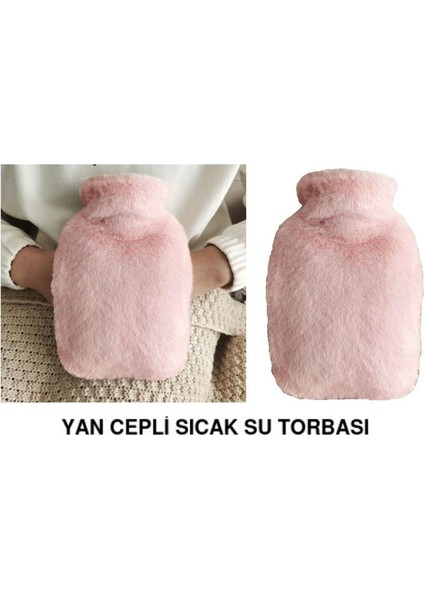 Sıcak Su Torbası Yan Cepli Peluş Termofor 27X17X2CM 1 Litre