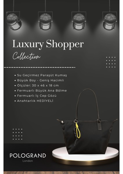 Orijinal Geniş Hacimli Su Geçirmez Paraşüt Kumaş Shopper Trend ve Şık Büyük Boy Omuz ve Kol Çantası modelleri