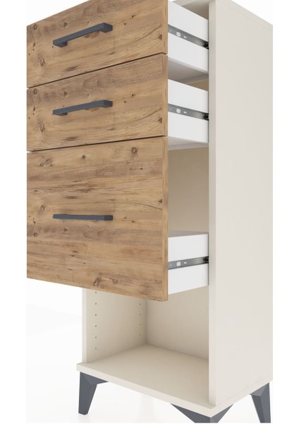 Arges Komodin 3 Çekmeceli 44X30X106 Aytaşı-Çam indirimleri