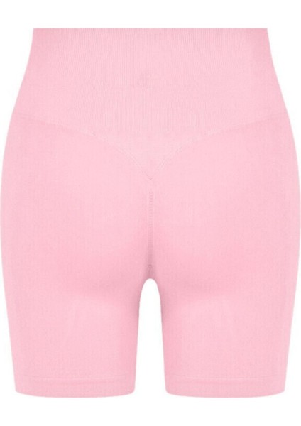 Luna Büzgülü Seamless Toparlayıcı Yüksek Bel Push-Up Dikişsiz Spor Şort - Pembe indirimleri