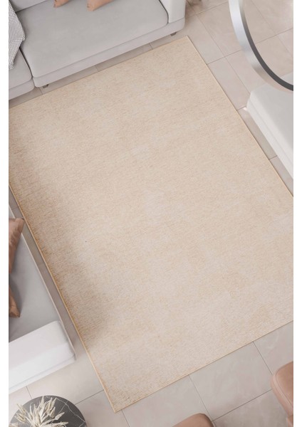 Yumuşak Bej Viskon Dokuma Halı, Kaymaz Taban, Yıkanabilir, Salon ve Koridor Için indirimleri