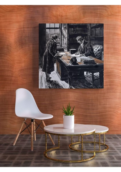 Kanvas Tablo Eski Ofiste Dekoratif Kanvas Tablo 40 x 40