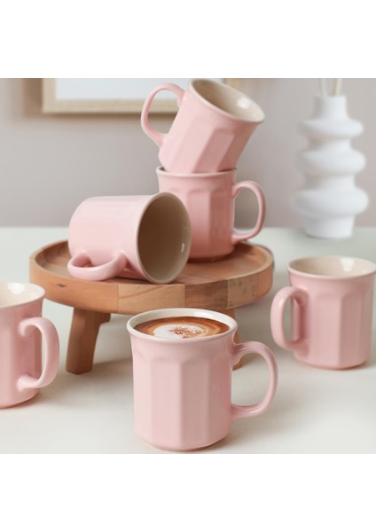 Açık Pembe/krem Kupa 9 cm 6 Adet 550/030