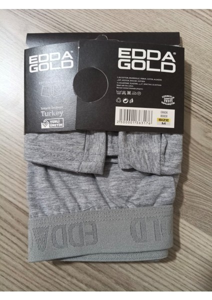 Gold Penye Kumaş Likralı Erkek Boxer - Gri - Medium - Tekli fiyatları