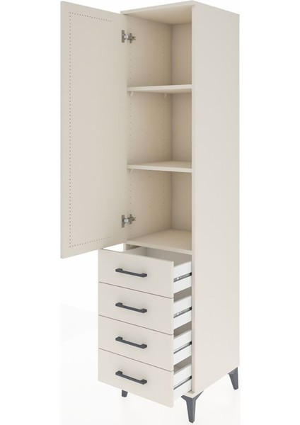 Hyperion Dolap 3 Raflı 4 Çekmeceli Tek Kapaklı 44X44X195 Aytaşı-Aytaşı fırsatları