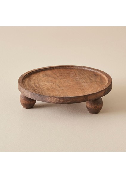 Ahşap Yuvarlak Sunum (25 Cm)