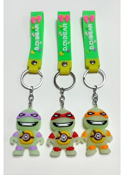 Fosforlu Kaplumbağa Silikon Anahtarlık