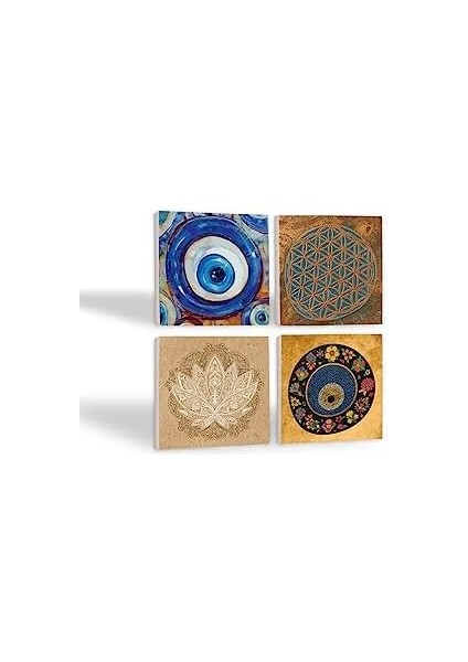 Nazar, Yaşam Çiçeği, Çiçeği Taş Altlığı Seti - 4 Parça - Dekoratif, Mutfak Aksesuarı, 10X10 Cm, Kaydırmaz Tabanlı, Şık ve Dayanıklı SC473 fiyatları