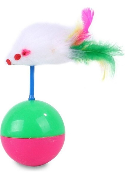 Kedi Oyun Topu Tüylü Fareli Hacı Yatmaz Eğitici Yavru Kedi Fare Kovalama Oyuncağı (4172) indirimleri