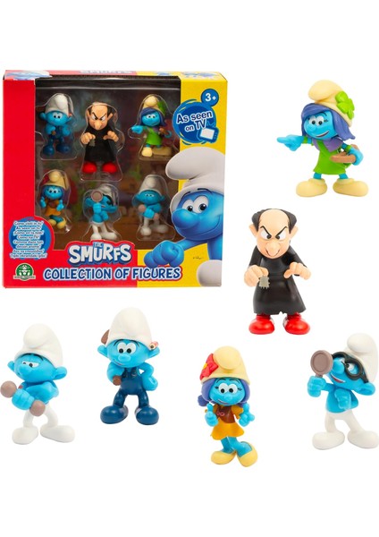 Preziosi Şirinler - 3 Yaşından Büyük Çocuklar Için Gargamel, Gözlüklü, Mucit, Güçlü, Fırtına ve Zambak 5,5 cm Boyutlarında 6 Karakterden Oluşan Set
