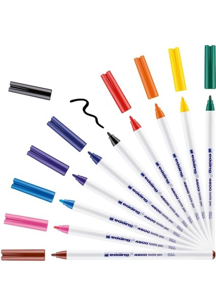 4600 Tekstil - 10 Renk Seti (Temel) - Yuvarlak Uç 1 mm