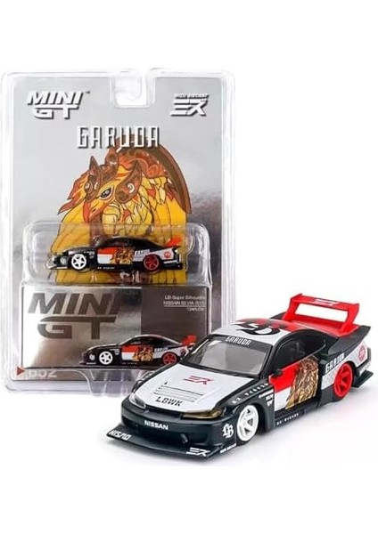 Miniatures Silvia S15 Lb Super 1:64 Diecast Model Araba – Sağdan Direksiyon (Rhd), Beyaz/siyah Grafikler, modelleri