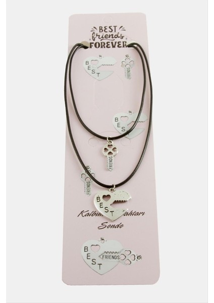 Kalp Anahtar Arkadaşlık Kolyeleri (Çift Kolye)