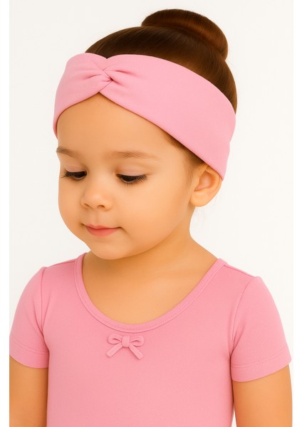 Pembe Coton Pamuklu Kumaş Saç Bandı