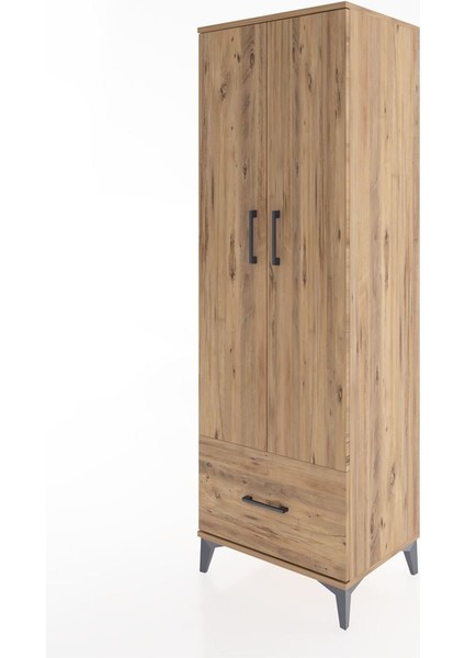 Hyperion Dolap 4 Raflı Tek Çekmeceli 2 Kapaklı 60X44X182 Çam-Çam modelleri