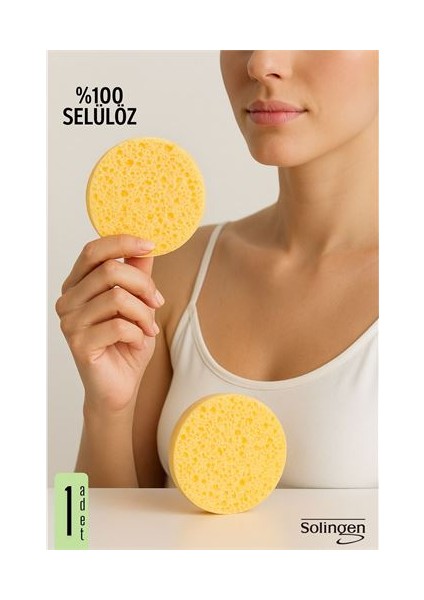 Hsnet Makyaj Temizlik Pedi Cilt Temizlik Süngeri Doğal Selülöz 1 Adet