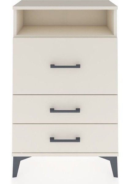 Arges Komodin Tek Raflı 3 Çekmeceli 60X30X96 Aytaşı-Aytaşı