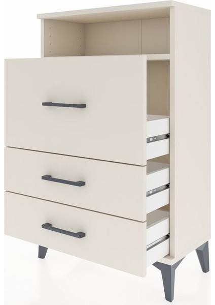 Arges Komodin Tek Raflı 3 Çekmeceli 60X30X96 Aytaşı-Aytaşı fırsatları
