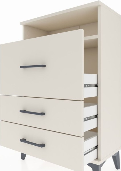 Arges Komodin Tek Raflı 3 Çekmeceli 60X30X96 Aytaşı-Aytaşı indirimleri