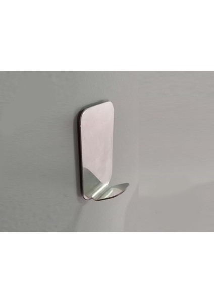 Paslanmaz Çelik Kendinden Yapışkanlı 4 Lü Paket Dikdörtgen Krom Bornoz Havlu Askısı