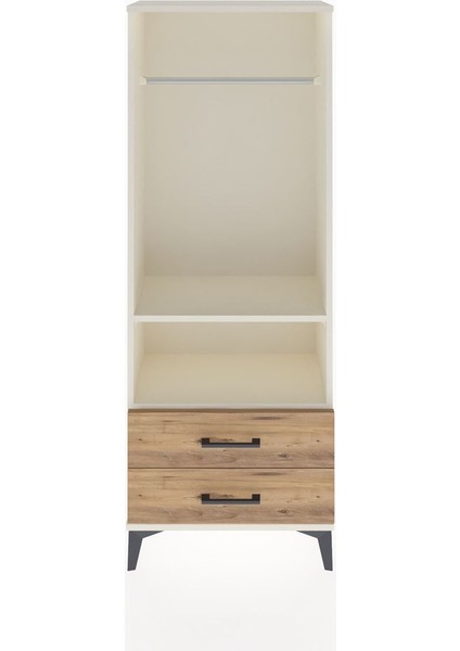 Arges Dolap 2 Raflı 2 Çekmeceli Tek Askılı 60X30X163 Aytaşı-Çam