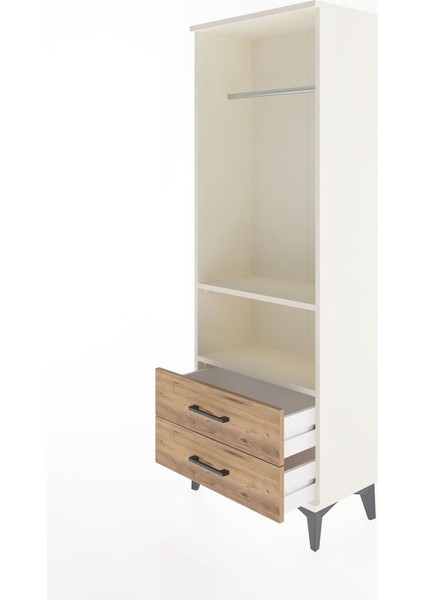 Arges Dolap 2 Raflı 2 Çekmeceli Tek Askılı 60X30X163 Aytaşı-Çam fırsatları