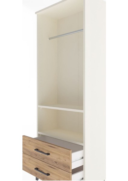 Arges Dolap 2 Raflı 2 Çekmeceli Tek Askılı 60X30X163 Aytaşı-Çam indirimleri