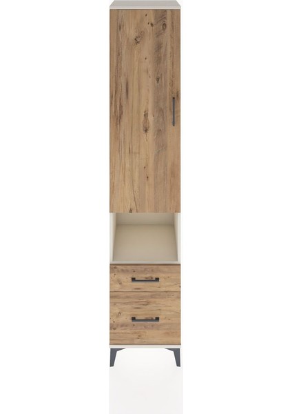 Hyperion Dolap 4 Raflı 2 Çekmeceli Tek Kapaklı 44X44X221 Aytaşı-Çam