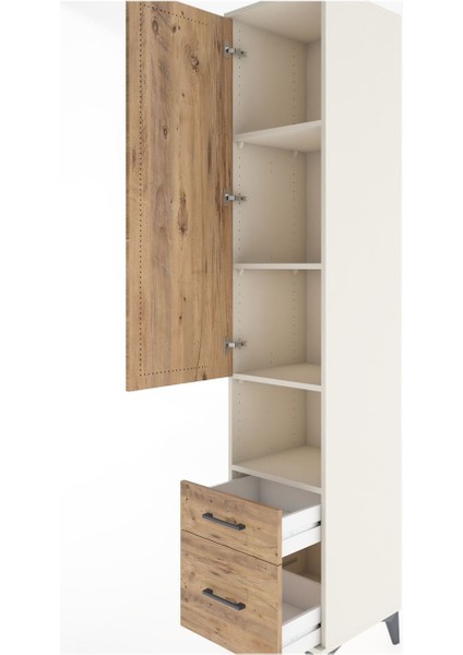 Hyperion Dolap 4 Raflı 2 Çekmeceli Tek Kapaklı 44X44X221 Aytaşı-Çam indirimleri