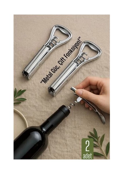 Bfs Barmen Tipi Şişe Açacağı ve Tirbuşon – 2’si 1 Arada | Ergonomik, Dayanıklı, Sofra T