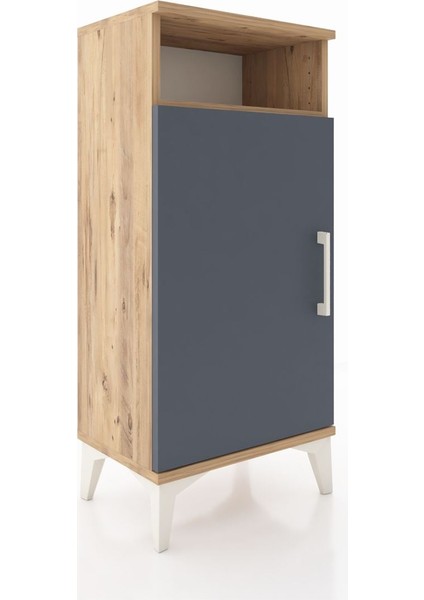 Arges Komodin 3 Raflı Tek Kapaklı 44X30X96 Çam-Antrasit fiyatları