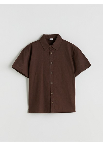 Yeni Sezon Keten Karışımlı Erkek Çocuk Gömlek