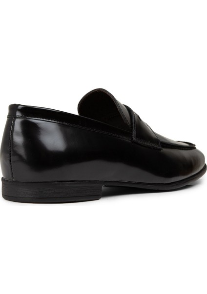 Erkek Hakiki Deri Siyah Loafer Ayakkabı - 01988MSYHC03 modelleri