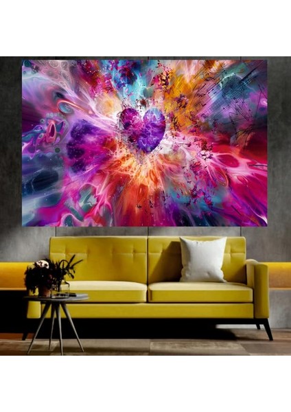 Sürreal Renkli Sanatsal Dekoratif Duvar Tablo (70X100 Cm)