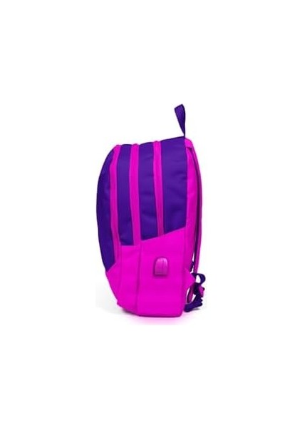 Sport Pembe-Mor Okul ve Günlük Sırt Çantası - USB ve Aux Çıkışlı fiyatları
