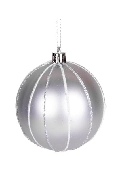 Yılbaşı Ağaç Süsü Yılbaşı Topu 6&apos;lı Paket Gümüş 8 Cm. modelleri