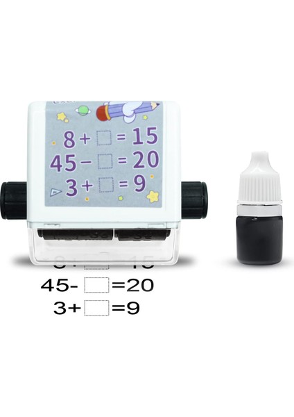 Roller Öğretim Mührü, 2&apos;si 1 Arada Ek ve Çıkarma Silindir Damgası, Yeniden Kullanılabilir Hesaplamalı Matematik Eğitim Oyuncak Damgası, Matematik Pratik Soruları 100