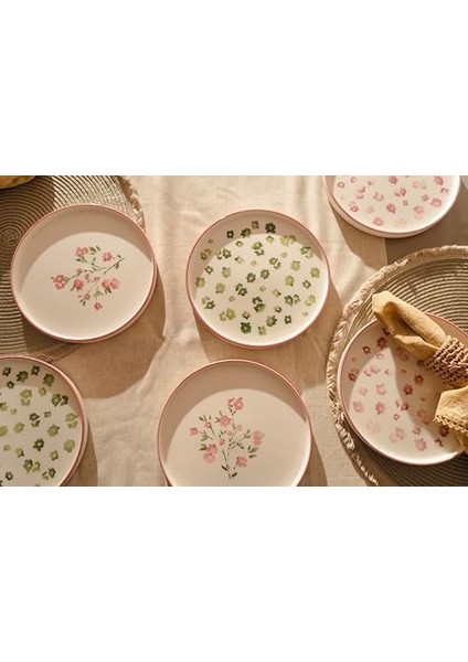 Seramik Berthe 6&apos;lı Özel Tasarım Hand 20 cm Stackable Pasta Tabak Seti fiyatları