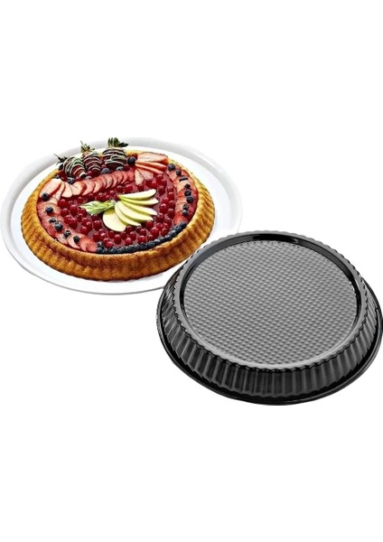 cm Yapışmaz Turta ve Tart Kalıbı - Yuvarlak, Kabartmalı Tabanlı Profesyonel Tart Tavası, Çıkarma, Tatlı & Kiş Için Ideal