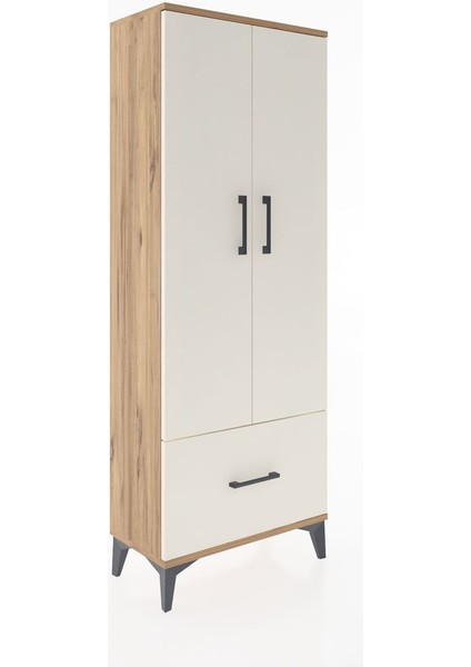 Arges Dolap 4 Raflı Tek Çekmeceli 2 Kapaklı 60X30X163 Çam-Aytaşı fiyatları