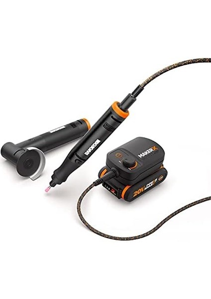 WX990 20VOLT 2.0AH. Kömürsüz Profesyonel Tipi Devir Ayarlı Gravür + 50MM Açılı Avuç Taşlama Kombo Set + 39 Parça Aksesuar fiyatları